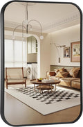 16x24 Inch Bathroom Mirror for Wall, Matte Black Framed Rectangle Mirror by Titameg