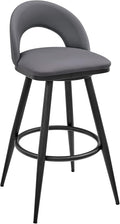 Armen Living Charlotte Swivel Bar Stool in Black Metal by ArmenLiving