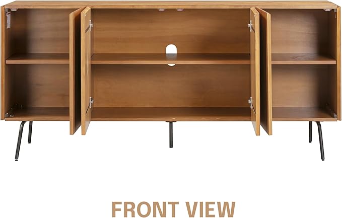 NTC Veil Modern Sideboard with 4 Doors, Buffet Cabinet with Vertical Groove - Image 4