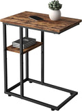 C Shaped End Table with Metal Frame, 2 Tier Sturdy C Table Side Table by GAPERMOYFuniture