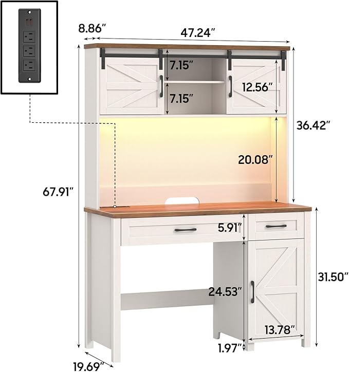 Farmhouse 47" Executive Desk, Computer Desk - Image 2