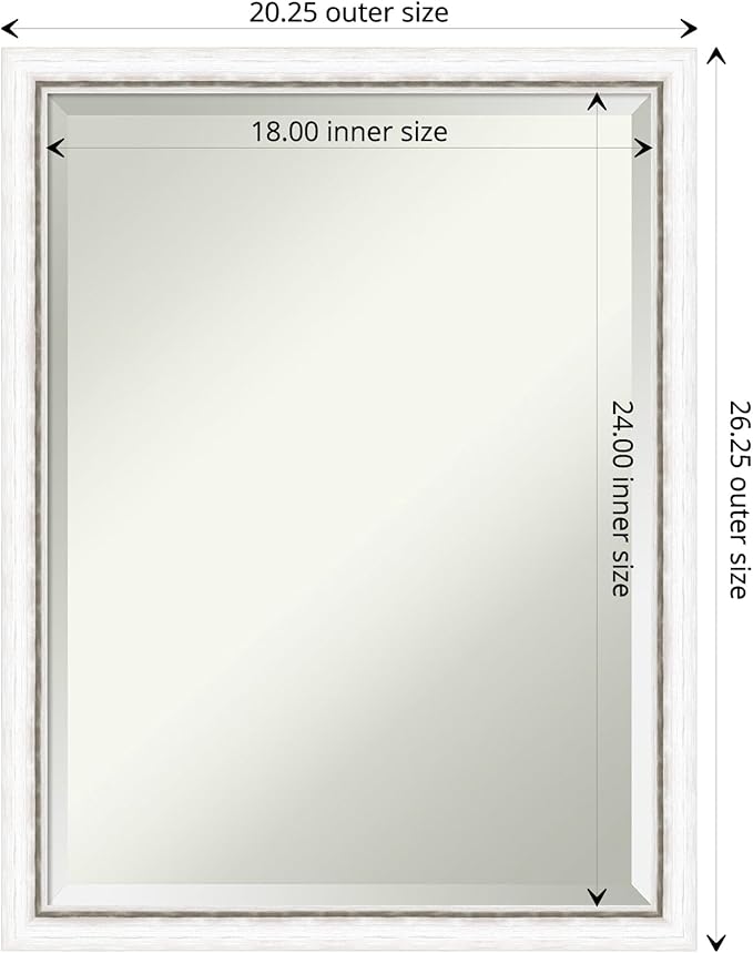 Amanti Art White Bathroom Mirror - Image 4