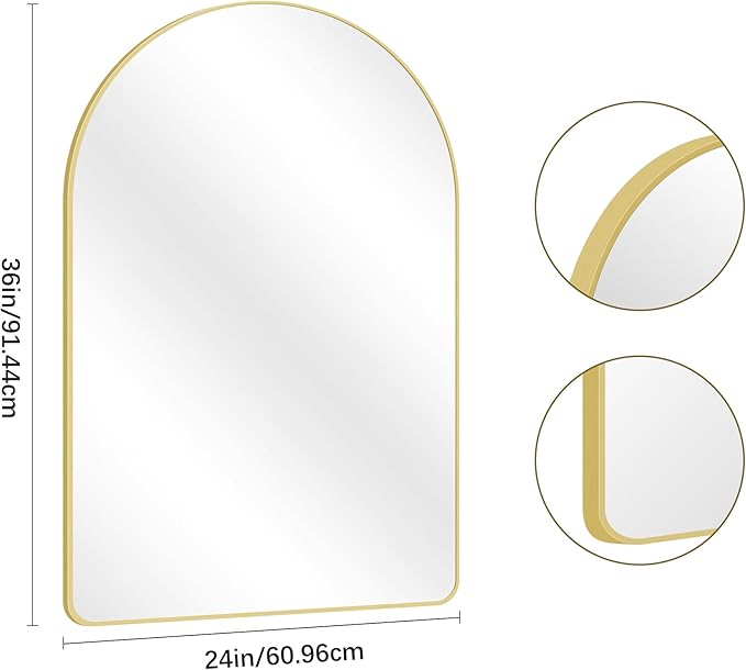 Arched Bathroom Mirror, Wall Mounted Mirror, Living Room, Vertically Hanging - Image 7