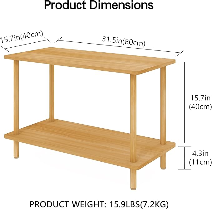 2-Tier End Table, Minimalist Modern - Image 3