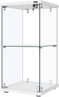 VIVOHOME 2 Layers 15.7''W x 15.7''D x 31.9''H Glass Display Cabinet Showcase by VIVOHOME