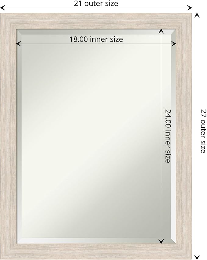 Amanti Art White Bathroom Mirror - Image 4