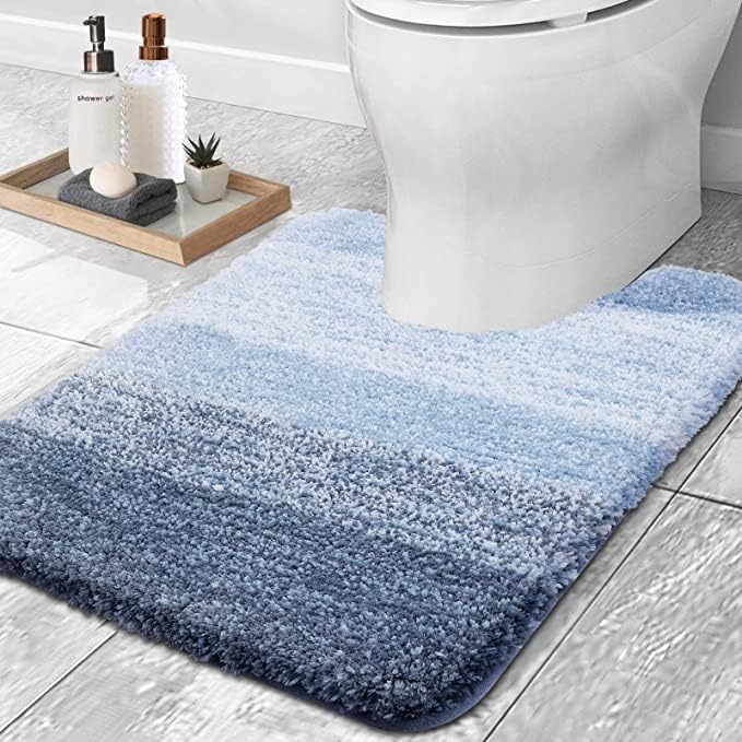 OLANLY Luxury Toilet Rugs U-Shaped 24x20, Extra Soft and Absorbent Microfiber by OLANLY