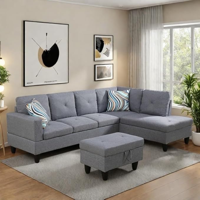 NAYSAYE L Shaped Couch, Modular Sectional Couch by NAYSAYE