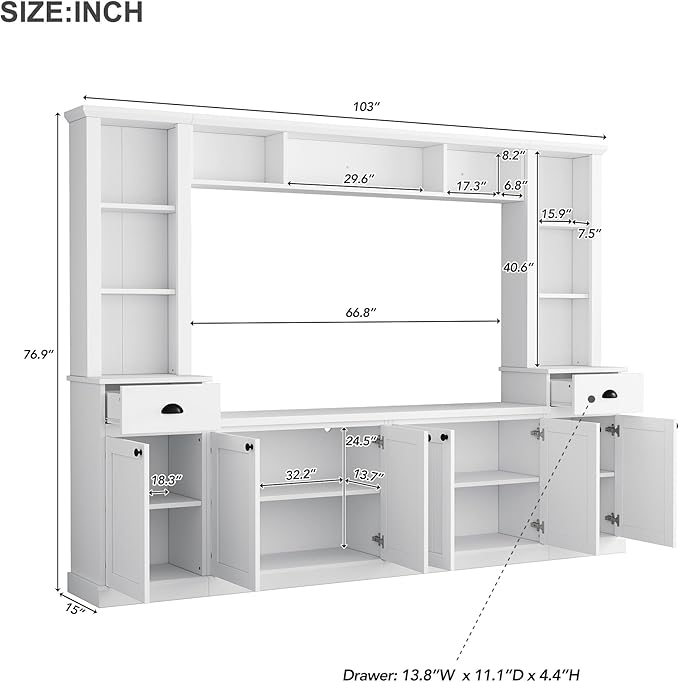 Merax Minimalism Entertainment Wall Unit - Image 2