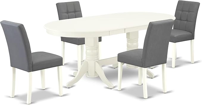 East West Furniture VAAS5-LWH-41 5 Piece Dining Table Set consists A Modern by EastWestFurniture