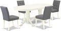 East West Furniture VAAS5-LWH-41 5 Piece Dining Table Set consists A Modern by EastWestFurniture