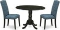 East West Furniture DLCE3-BLK-21 3 Piece Dining Table Set Contains a Round by EastWestFurniture