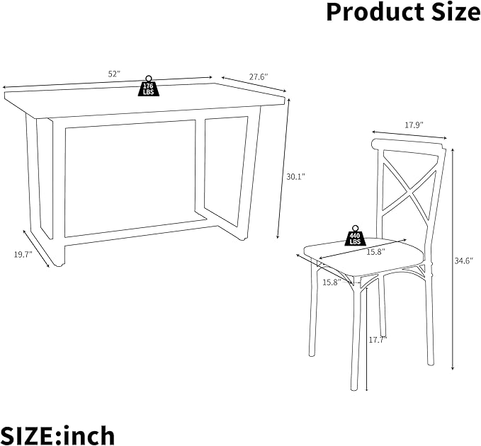 Ball & Cast 7 Pieces Dining Table Set, Kitchen Table and Chairs - Image 4