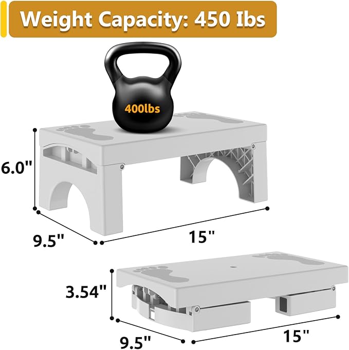 Folding Step Stool for Adults Kids, Heavy Duty Non-Slip Foldable Stepping Stool - Image 4