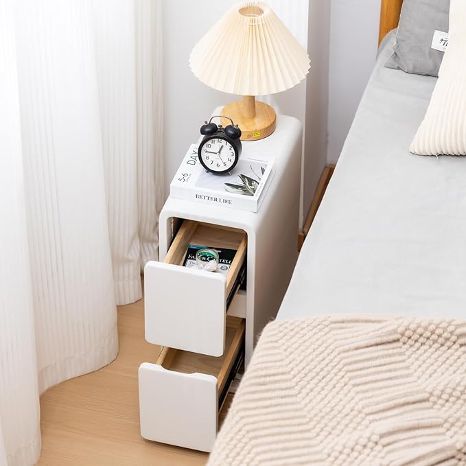 Narrow Nightstand, Solid Wood Night Stand, Slim Nightstands - Image 5