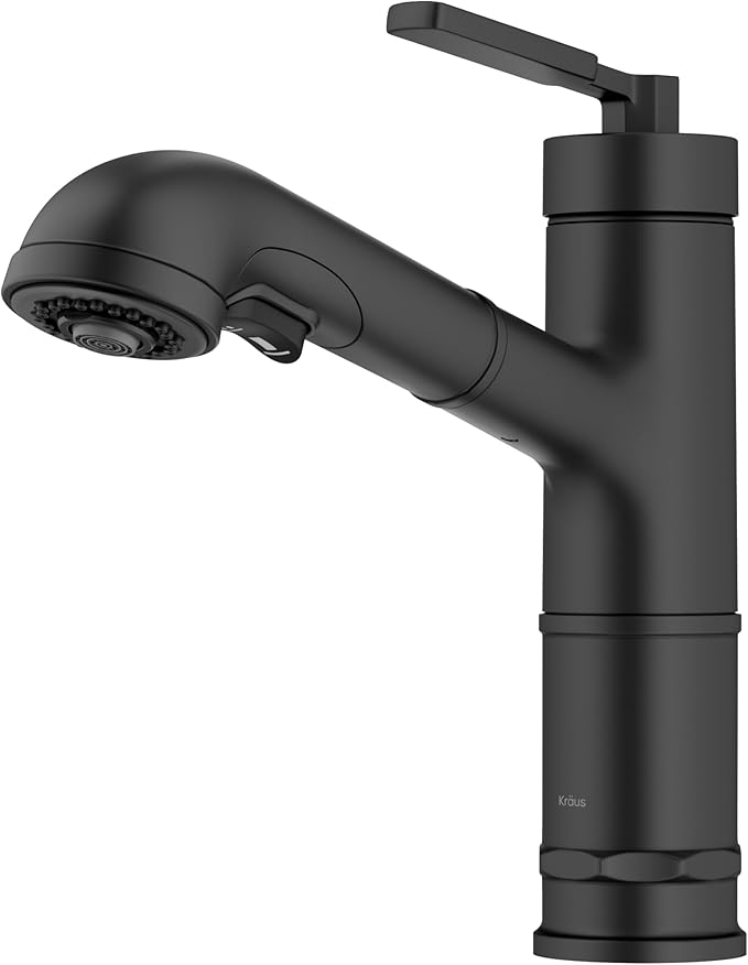 KRAUS Allyn Pull-Out Single Handle Kitchen Faucet in Matte Black, KPF-4103MB by KRAUS