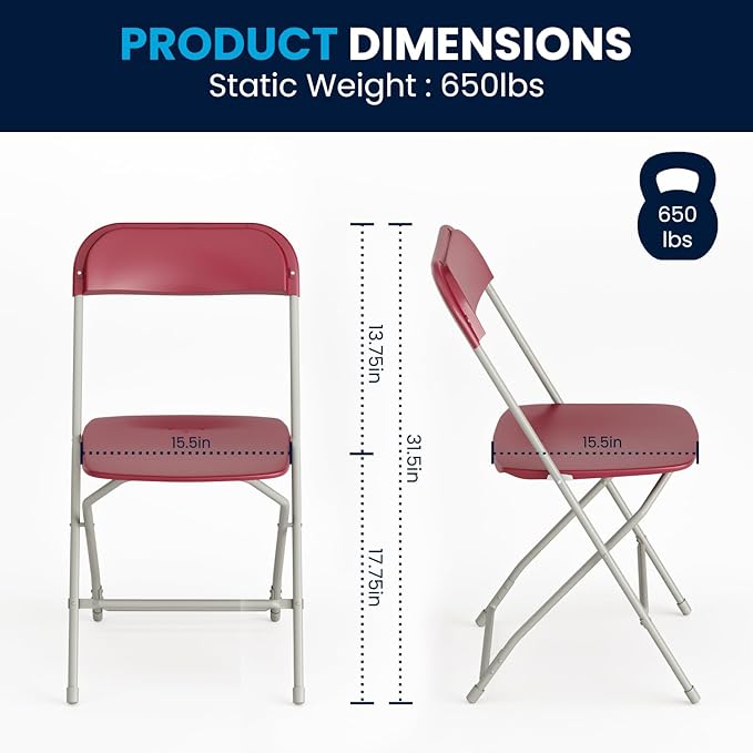 Flash Furniture Hercules Series Plastic Folding Chair - Image 2