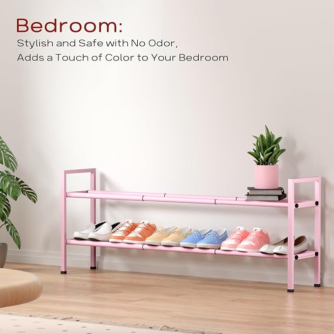 Bumusty 2-Tier Long Expandable Shoe Rack - Image 4