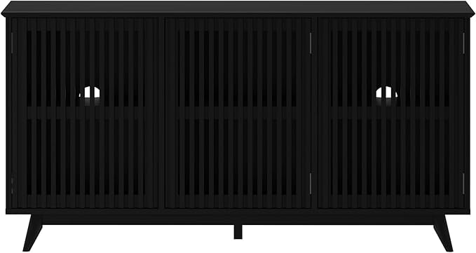 Plank+Beam Mid-Century Modern Wood TV Stand, Three Door Solid Wood - Image 10