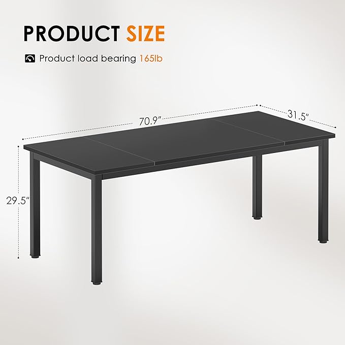 DlandHome Computer Desk, Large Executive Office Desk Study Writing Workstation - Image 3