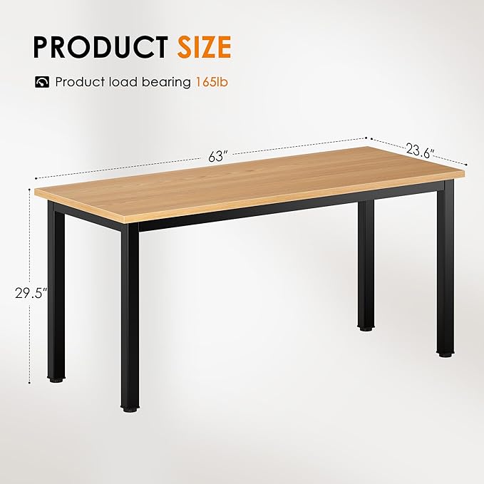 DlandHome 63 inches X-Large Computer Desk, Composite Wood Board, Decent and - Image 3