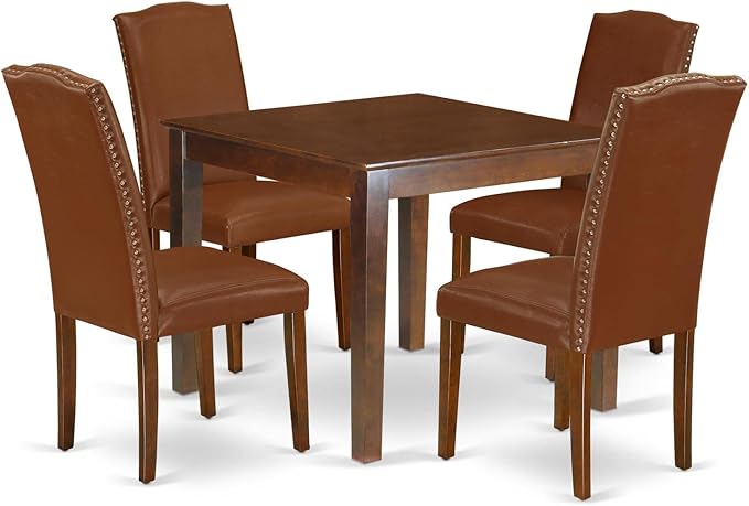 East West Furniture OXEN5-MAH-66 5 Piece Modern Dining Table Set Includes a by EastWestFurniture