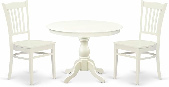 East West Furniture HBGR3-LWH-W 3 Piece Kitchen Table Set by EastWestFurniture