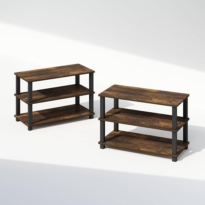 Furinno Turn-S-Tube 3-Tier Multipurpose Stackable Standing Shelves, Amber by Furinno-FitsYourSpaceFitsYourBudget