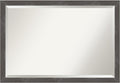 Amanti Art Grey Wall Mirror 27x39 Woodridge Rustic Grey Rectangle Bathroom by AmantiArt