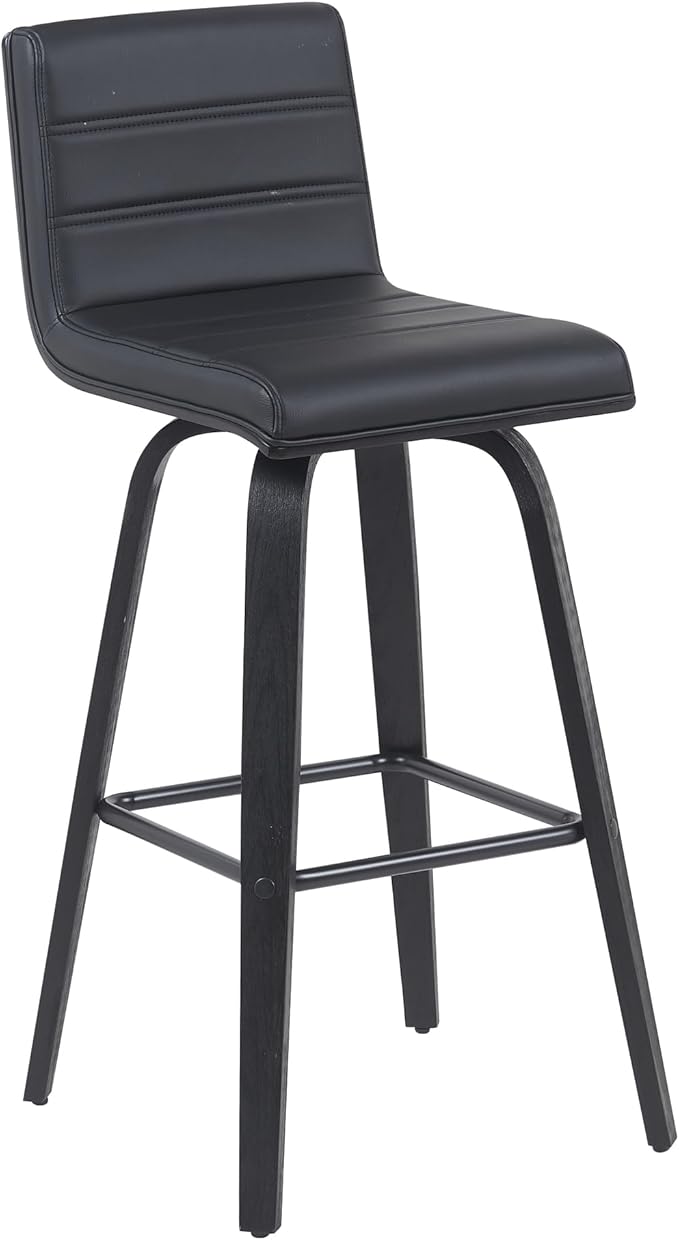 Armen Living Vienna Modern Swivel 30" Bar Height Barstool - Image 2
