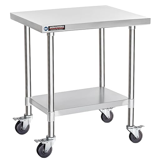 DuraSteel 30x24 NSF Stainless Steel Cart Work Table by DuraSteel