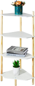 LITA Modern Wood Side Table, Triangular Accent End Table Plant Night Stand by LITA