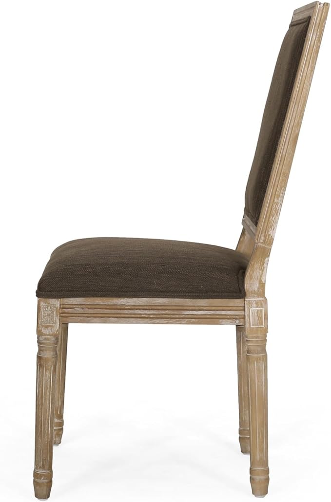 Merax Upholstered Solid Wood Dining Chairs Set of 2, French Country Style - Image 8