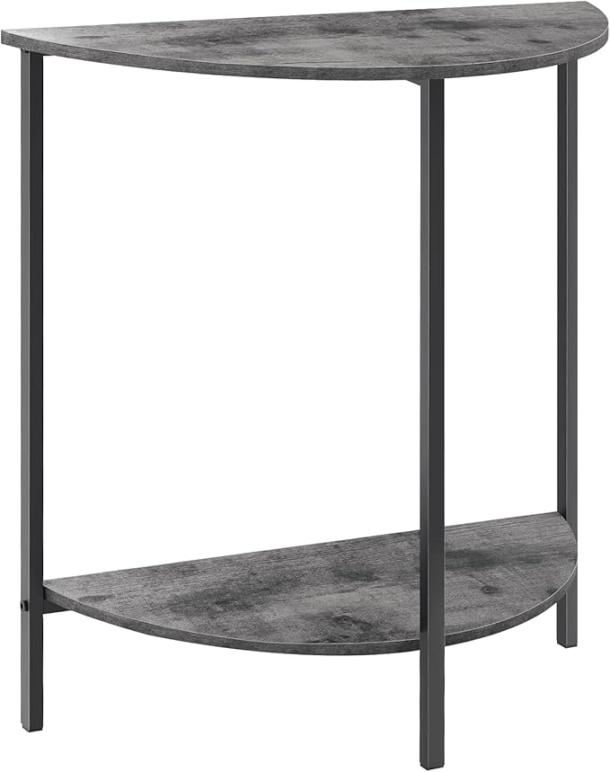 Homode Rustic Grey Farmhouse Half Moon Table, Small Entryway Table by Homode