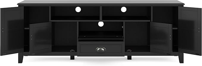 SIMPLIHOME Burlington SOLID WOOD 72 Inch Wide Transitional TV Media Stand in - Image 6