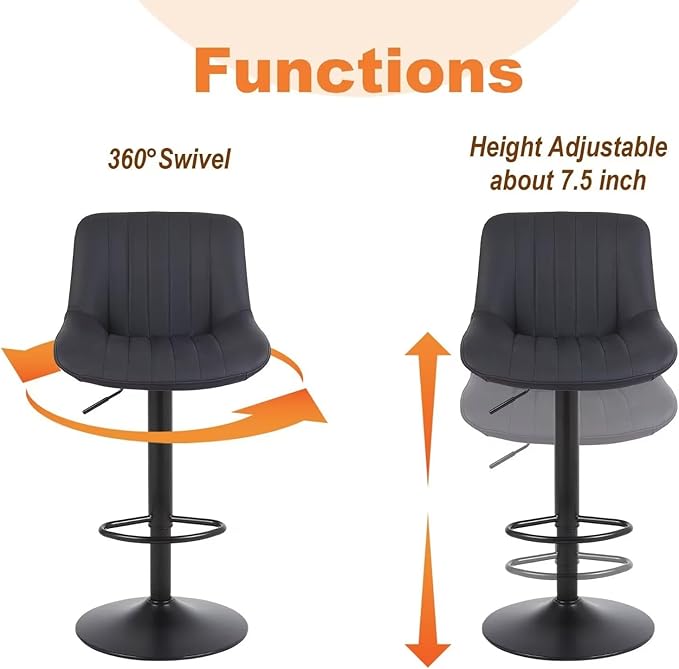 Bar Stools Set of 4, Swivel Counter Height Barstools - Image 7