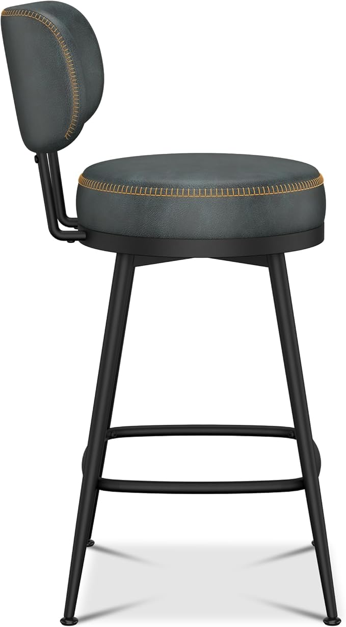 Counter Height Bar Stools, Faux Leather Kitchen Counter Stools - Image 8