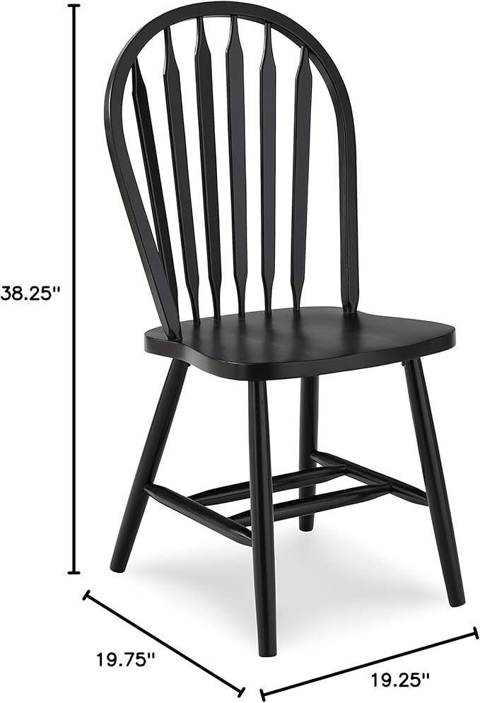 IC International Concepts Solid Wood Windsor ArrowBack Dining Chair - Image 2