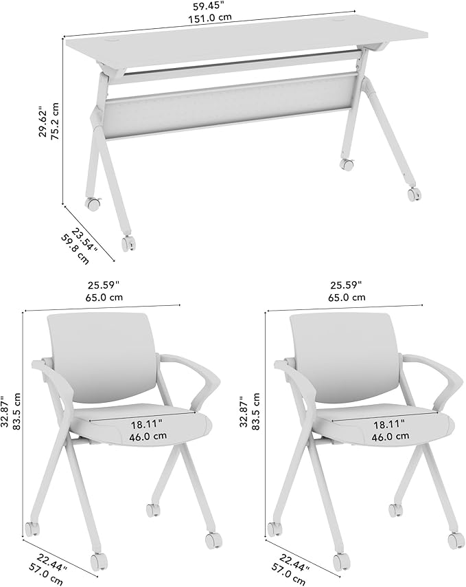 Bush Business Furniture Folding Training Table Set - Image 7