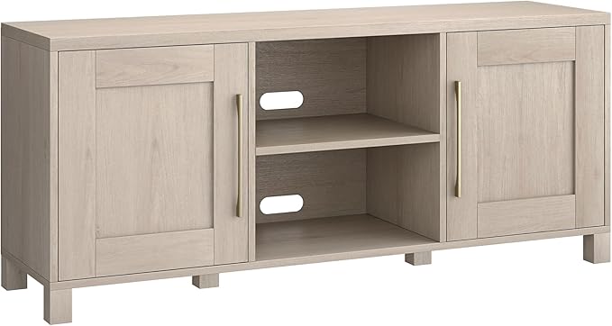 Henn&Hart Rectangular TV Stand for TV's up to 65" in Alder White, for Home by HennHart