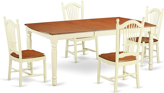 East West Furniture DOVE5-WHI-W 5 Piece Modern Dining Table Set Includes a by EastWestFurniture