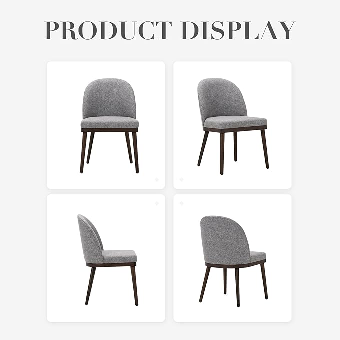 COLAMY Upholstered Dining Chairs Set of 6, Wooden Kitchen Chairs - Image 8