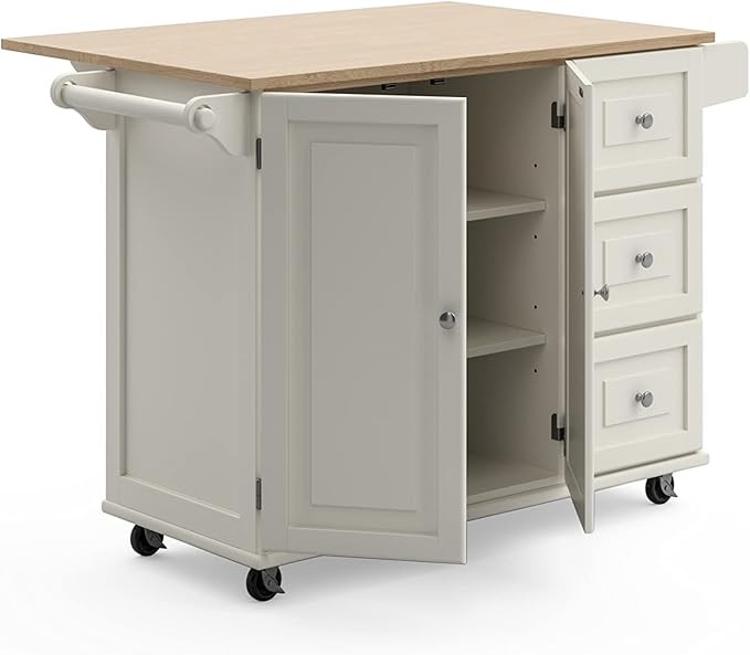 Homestyles Dolly Madison Off-White Mobile Kitchen Island Cart - Image 2