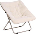 Saucer Chair, Comfy Bedroom Chairs, Oversized Folding Faux Fur Chair, Foldable by Furlide
