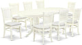 East West Furniture VAVA9-LWH-C 9 Piece Dining Set Includes an Oval Dining Room by EastWestFurniture
