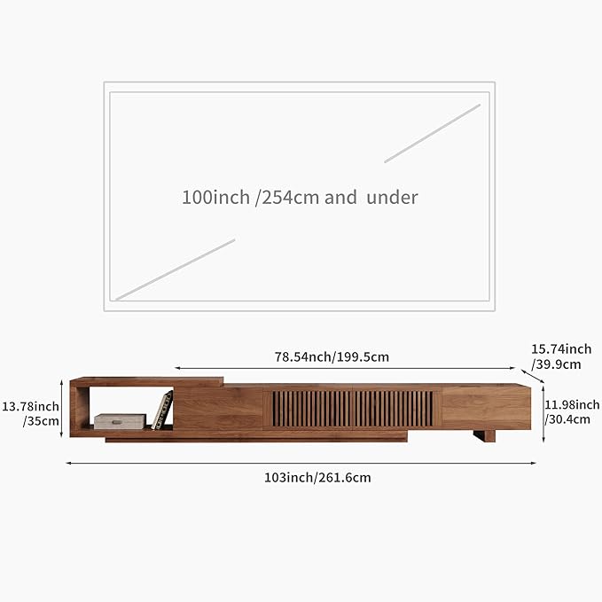 Mid-Century Modern Extendable 78.5"-105" TV Stand - Image 2