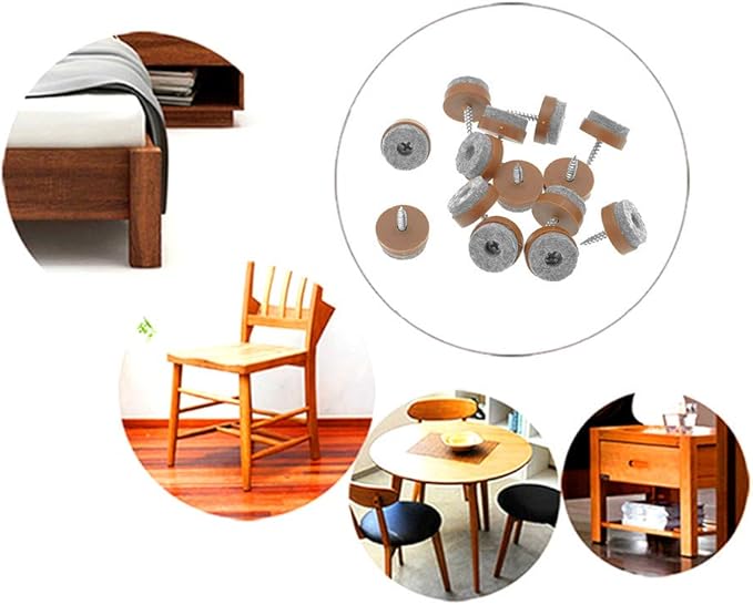 ALIMITOPIA 40pcs Screw-on Furniture Felt Pad Chair Glide Slider Hardwood Floor - Image 7