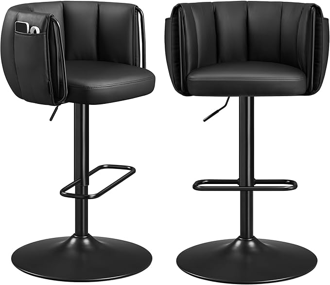 SONGMICS Home 360° Swivel Bar Stools Set of 2, Height Adjustable Barstools by SONGMICSHOME