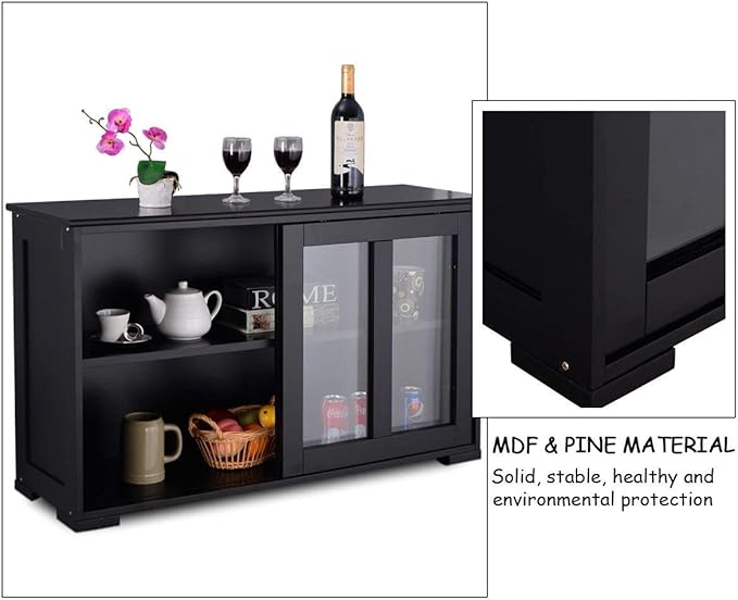 Costzon Kitchen Storage Sideboard, Antique Stackable Cabinet - Image 5