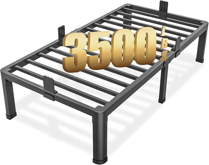 FUIOBYVV Twin Bed Frames with Round Corner Edge Legs 16 inch High 3500 lbs by FUIOBYVV